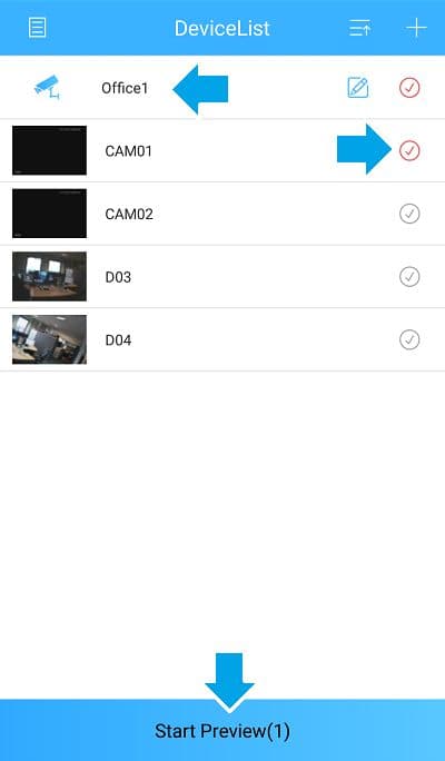 เมนูด้านข้างที่เปิดอยู่ แสดงรายการอุปกรณ์ การบันทึกในเครื่อง อัลบั้มในเครื่อง การแจ้งเตือน และการตั้งค่า